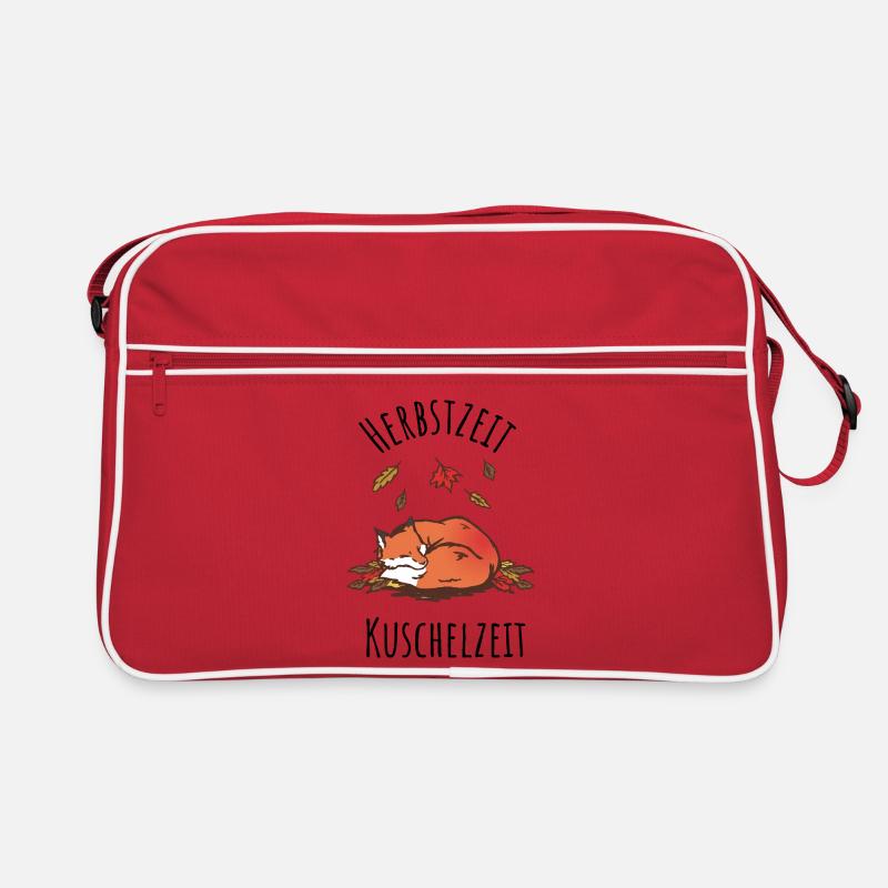 Sleeping fox in autumn cuddle time Retro Bag