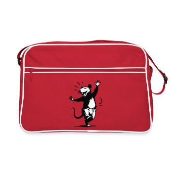 Laughing Skunk in Dance - Retro Bag - red/white - Front