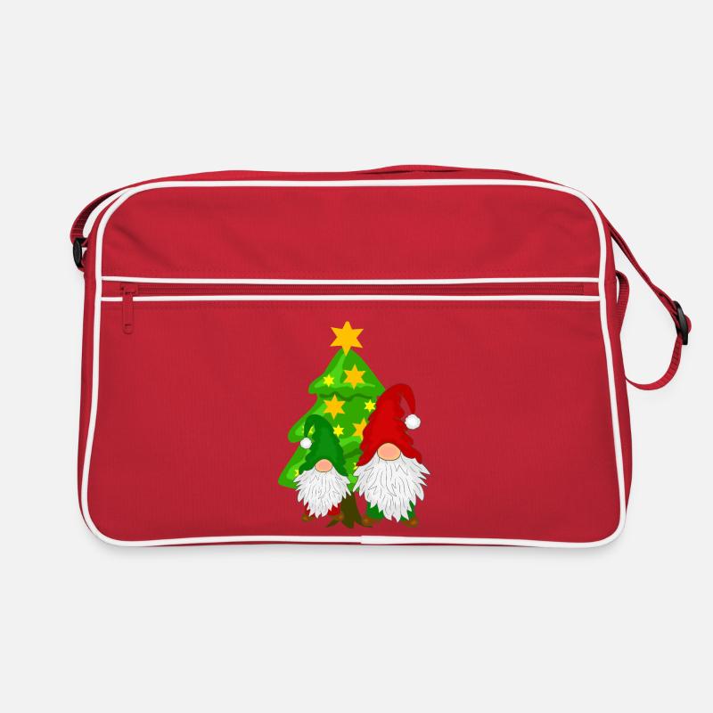 Gnome devant le sapin de Noël Sac Retro