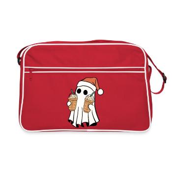 Joyeux Noël Fantôme Bubble Tea Père Noël - Sac Retro - rouge/blanc - Devant