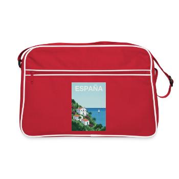 Spanish coastal idyll - Retro Bag - red/white - Front