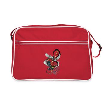 Silhouettes florales avec des points dorés - Sac Retro - rouge/blanc - Devant
