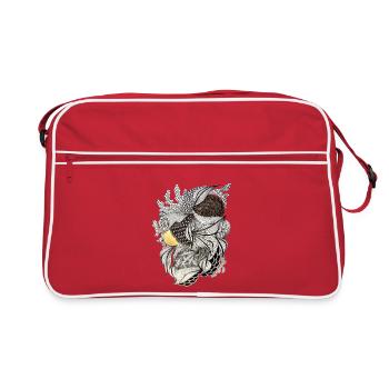 Leaf Fabric Feather Light Pattern - Retro Bag - red/white - Front