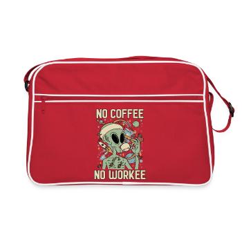 L’extraterrestre boit du café sans café pas de travail - Sac Retro - rouge/blanc - Devant