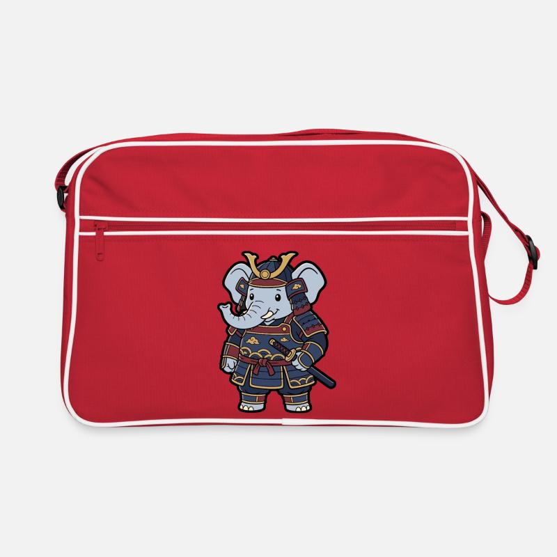 Elephant Samurai in Warrior Armor Retro Bag
