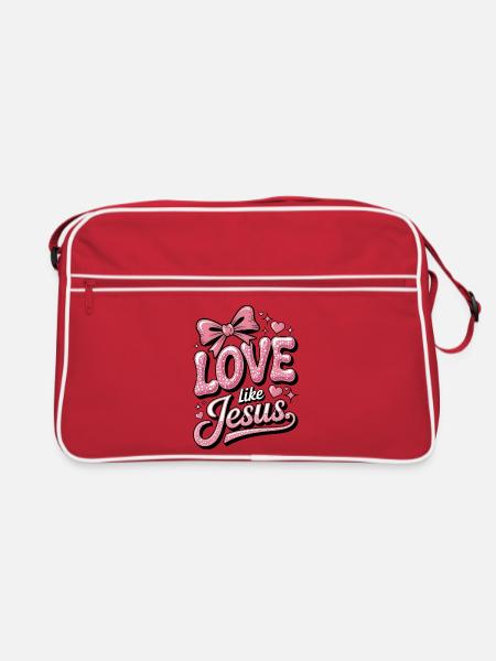 Aimez comme Jésus - Sac Retro - rouge/blanc - Devant