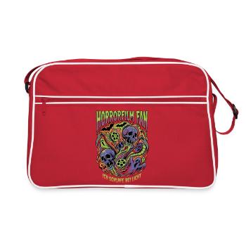 Crâne néon fan de films d’horreur - Sac Retro - rouge/blanc - Devant