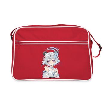 Fille anime bleue et blanche avec des fleurs - Sac Retro - rouge/blanc - Devant