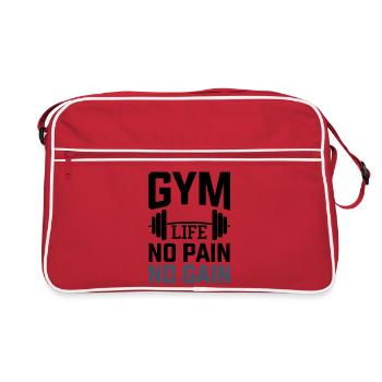 Fitness Motivation – Gym Life No Pain No Gain - Sac Retro - rouge/blanc - Devant