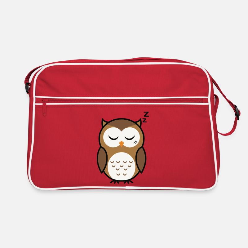 Süße schlafende Eule minimalistischen Stil Retro Tasche