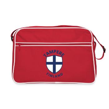Tampere Finland Shield Crest - Retro Bag - red/white - Front