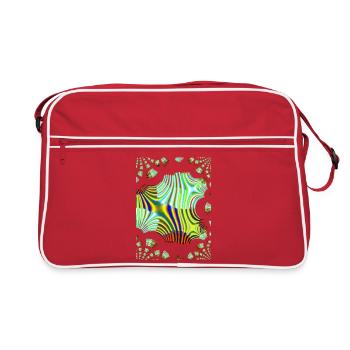 Psychedelic Neon Waves Pattern - Retro Bag - red/white - Front