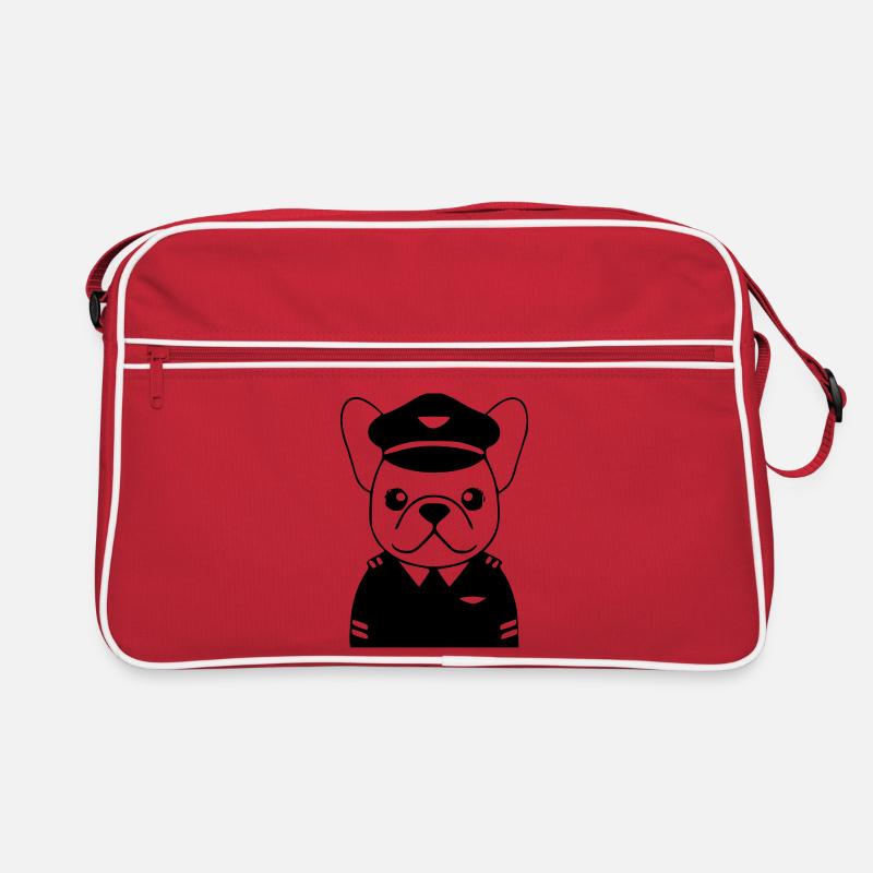 Frenchie Pilot Uniform Black Retro Bag