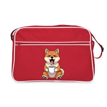 Dessin animé Fox Cartoon Café Amant du Café Bureau - Sac Retro - rouge/blanc - Devant