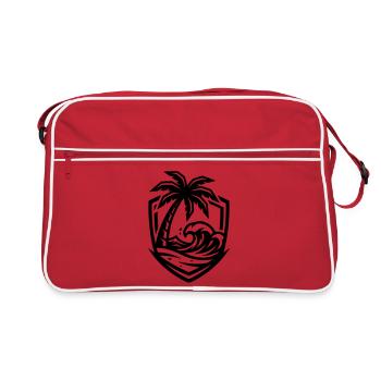 Palm Trees Beach Sea - Retro Bag - red/white - Front