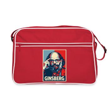Allen Ginsberg Beat Poet Portrait in Retro Hues - Retro Bag - red/white - Front