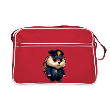 Igel Polizei - Retro Tasche - Rot/Weiß - Vorne