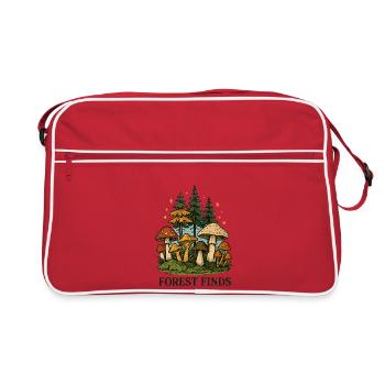 Découverte de champignons dans la forêt - Sac Retro - rouge/blanc - Devant