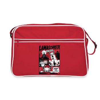Lama Horror Film Comic Lustig Grusel - Retro Tasche - Rot/Weiß - Vorne