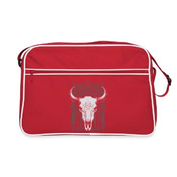 Cimier du crâne de taureau gothique - Sac Retro - rouge/blanc - Devant