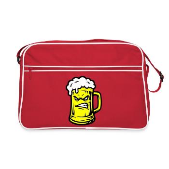 Bier Comic - Retro Tasche - Rot/Weiß - Vorne