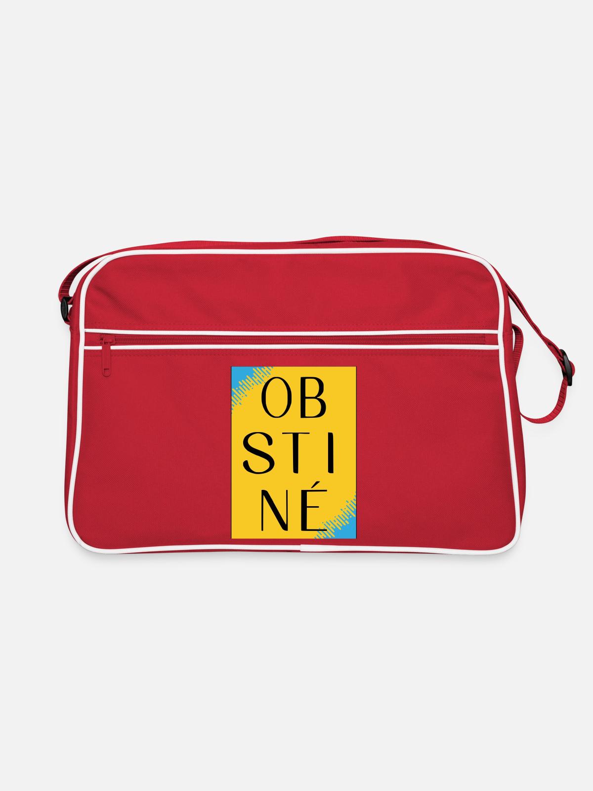 Obstiné en contraste jaune - Sac Retro - rouge/blanc - Devant