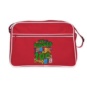 Ich habe meinen Lehrer seit 100 Tagen genervt - Retro Tasche - Rot/Weiß - Vorne