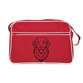 Tête de Golden Retriever - Sac Retro - rouge/blanc - Devant