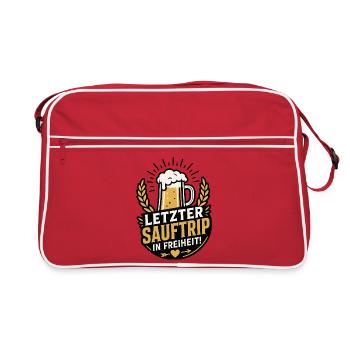 Letzter Sauftrip in Freiheit JGA - Retro Tasche - Rot/Weiß - Vorne