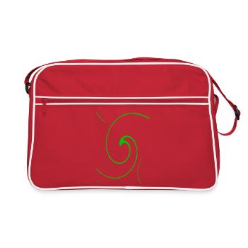 Spirale néon sur fond noir - Sac Retro - rouge/blanc - Devant