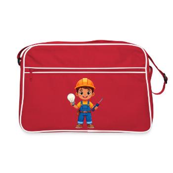 Petit électricien avec tournevis et lampe - Sac Retro - rouge/blanc - Devant