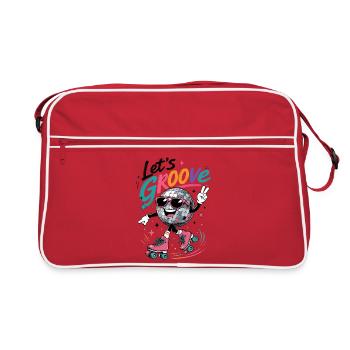 Let's Groove Disco auf Rollschuhen Retro  - Retro Tasche - Rot/Weiß - Vorne