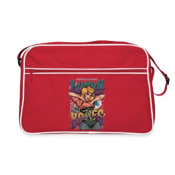 Lucky Bones Streetwear rétro squelette pin up - Sac Retro - rouge/blanc - Devant