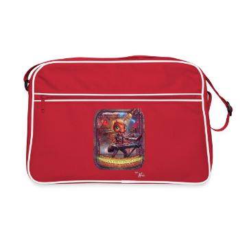 Ameise MALÚ Keyboard Synthesizer Band Rock Pop Art - Retro Tasche - Rot/Weiß - Vorne