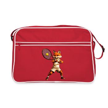 Tennisspieler Fuchs - Retro Tasche - Rot/Weiß - Vorne