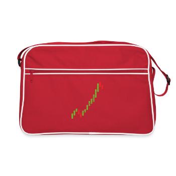 Chemise de cadeau de commerçant de stock de graphique de bougie de bourse - Sac Retro - rouge/blanc - Devant