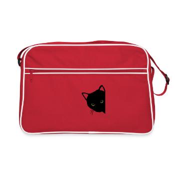 black cat eyes right - Retro Bag - red/white - Front