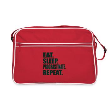 Eat Sleep Procrastinate Repeat Student - Sac Retro - rouge/blanc - Devant