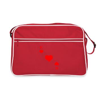 Coeur roi carte poker carnaval - Sac Retro - rouge/blanc - Devant