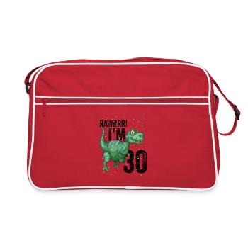 Rawrrr J’ai 30 ans Drôle d’anniversaire - Sac Retro - rouge/blanc - Devant