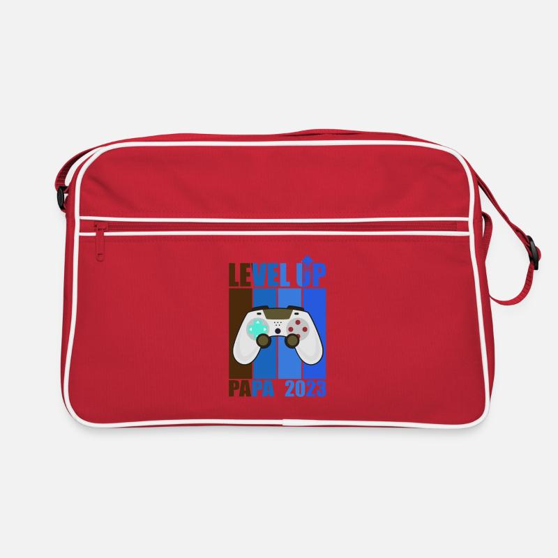 Level Up Dad 2023 Gamer Dad Geschenk Future Dad - Retro Tasche - Rot/Weiß