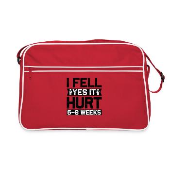 Fracture du bras Fracture osseuse Cascadeur Gypse Récupération du bras - Sac Retro - rouge/blanc - Devant