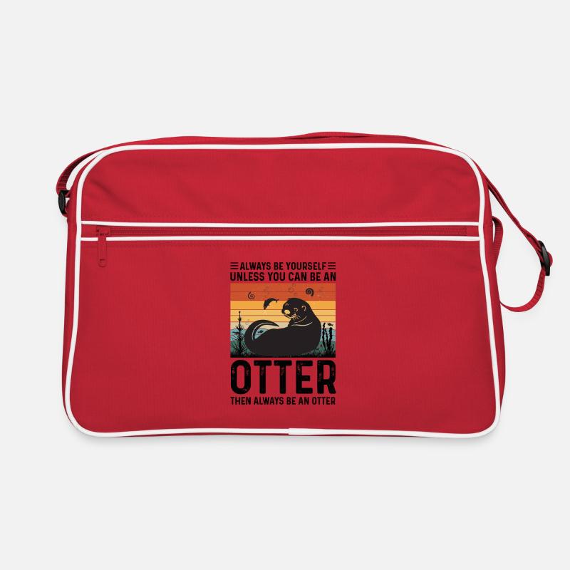 SEI EIN OTTER Otter Merch Süßer Otter Kinder - Retro Tasche - Rot/Weiß