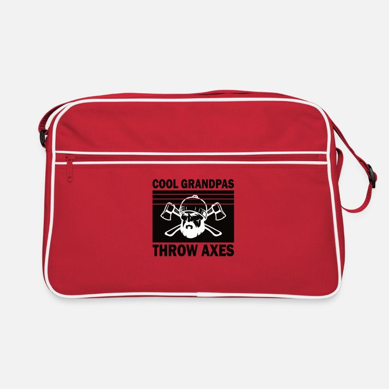 Opa Axt Werfen Axtwerfer Zielwerfen Axtwurf Rente - Retro Tasche - Rot/Weiß