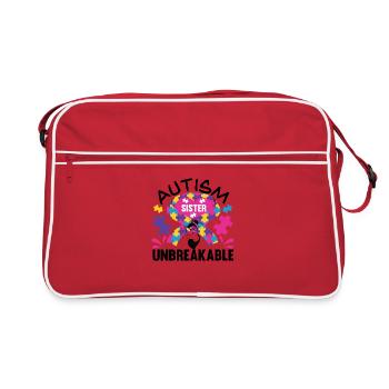 Autisme Mère Fille Fils Autistic Parents Enfant - Sac Retro - rouge/blanc - Devant
