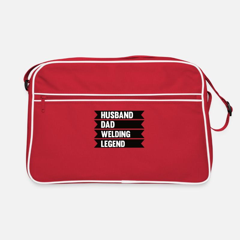 Schweißen Papa Schweißer Vater Geschenk Ehemann Retro Tasche