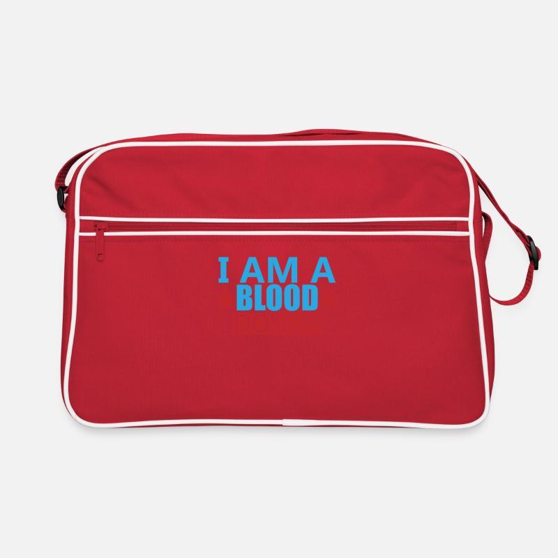 Blutspende Blutspenden Blutspender - Retro Tasche - Rot/Weiß