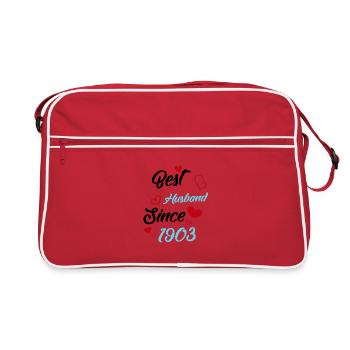 Bester Ehemann seit 1903 Hochzeit - Retro Tasche - Rot/Weiß - Vorne