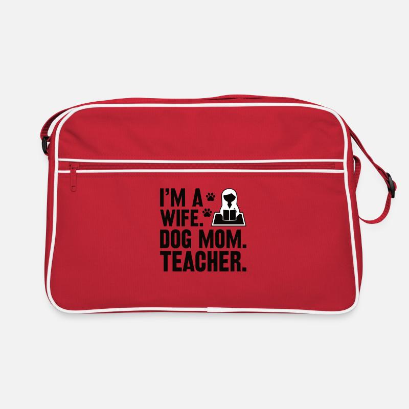Femme Propriétaire de chien Enseignant École d’enseignement Sac Retro