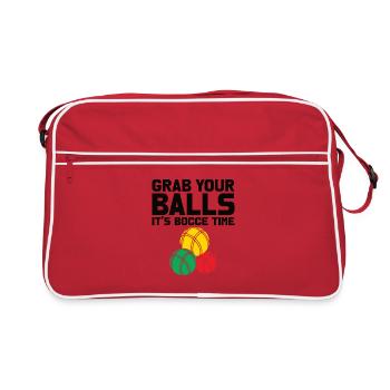Bocce Spruch Bocce Ball mit Jack Bocci Game Bocce - Retro Tasche - Rot/Weiß - Vorne